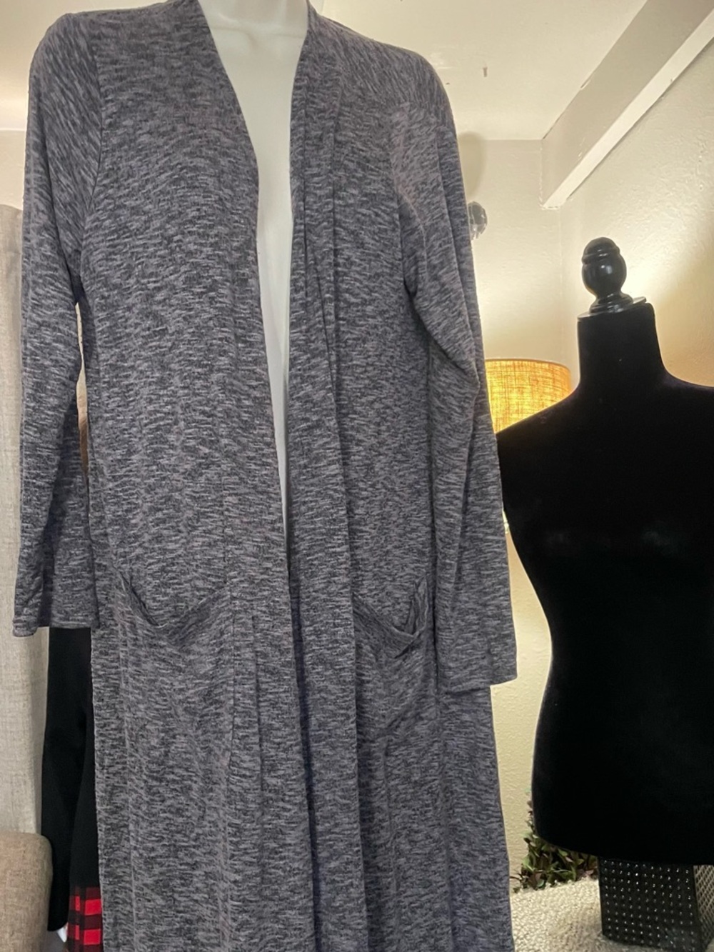 LuLaRoe Heathered Gray Open-Front Cardigan